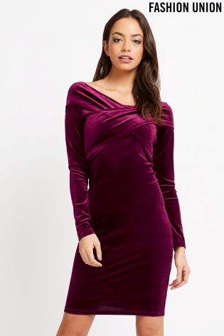 Fashion Union Wrap Front Bodycon Dress